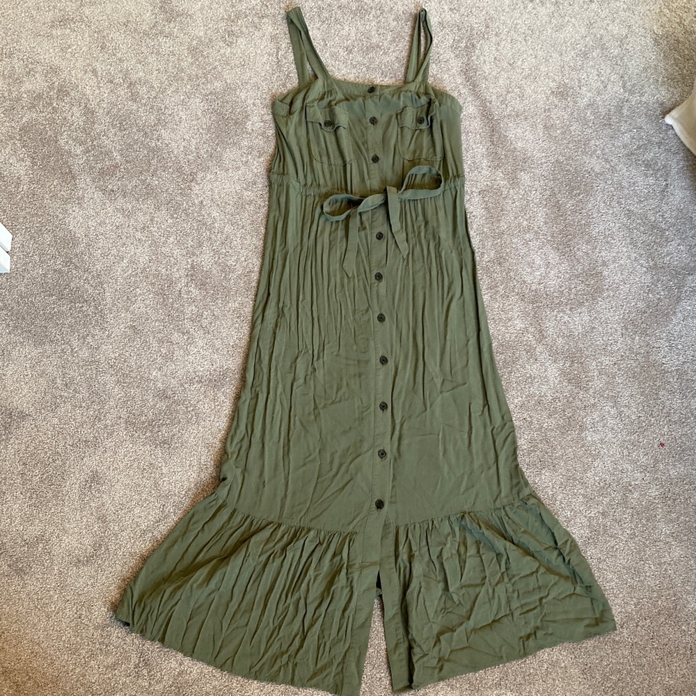 olive green fairycore maxi sundress